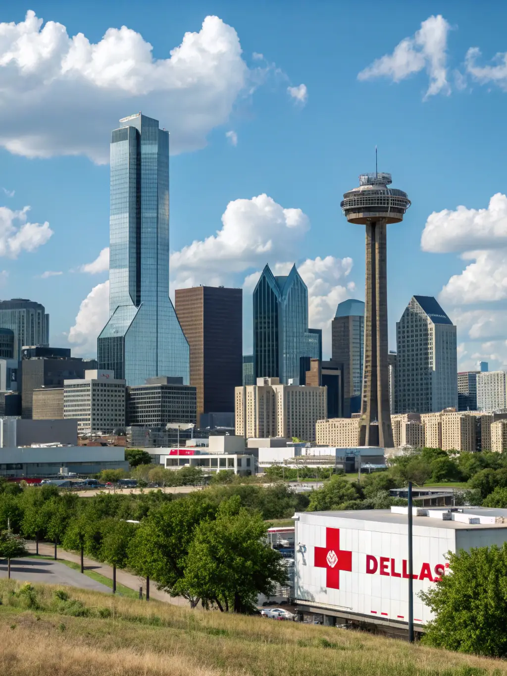 A professional photograph of downtown Dallas, Texas, emphasizing the urban environment and potential for pedestrian accidents. The image should reflect Injury Defense Texas's commitment to serving the Dallas area.
