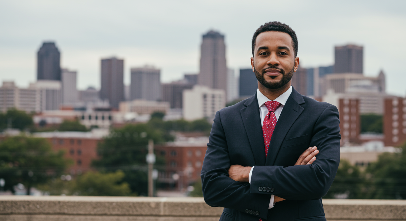Confident Lawyer at Courthouse